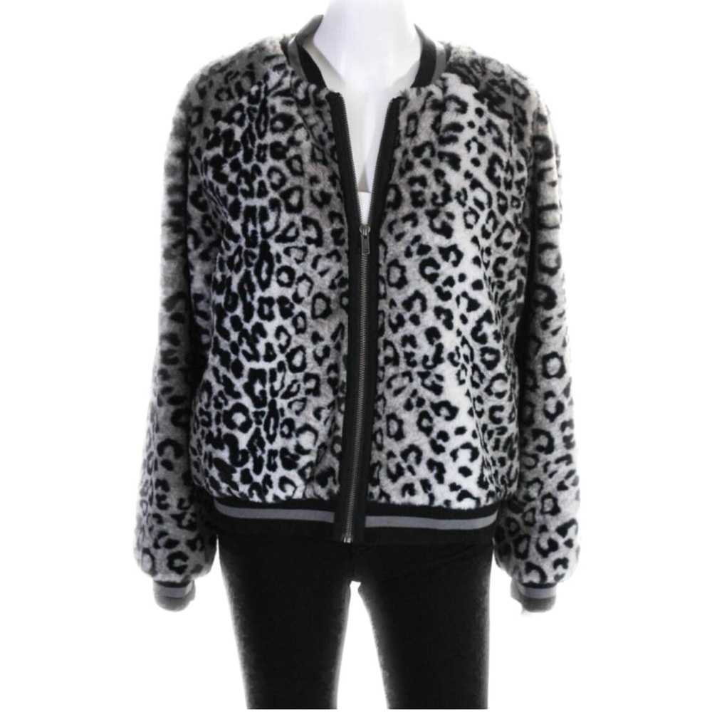 Lavender Brown Faux Fur Cropped Cheetah Print Bomber Jacket